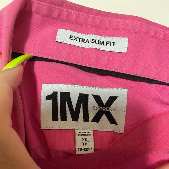 Menโs 1MX EXPRESS *ExtraSlimFit Pink๐ DressShirt - Picture 2 of 5